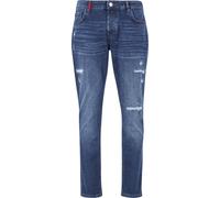 Bequeme Jeans 2Y PREMIUM "2Y Premium 2Y MATEO DESTROYED SLIM FIT JEANS", Herren, Gr. 31, Normalgrößen, blau (midblau), 98% Baumwolle, 2% Elasthan, unifarben, Jeans (52120955-31) midblau