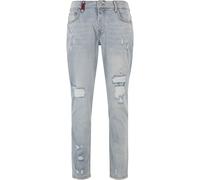 Bequeme Jeans 2Y PREMIUM "2Y Premium 2Y MIGUEL RIPPED SLIM FIT JEANS", Herren, Gr. 31, Normalgrößen, blau (iceblau), 98% Baumwolle, 2% Elasthan, unifarben, Jeans (27324220-31) iceblau