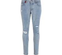 Bequeme Jeans 2Y PREMIUM "2Y Premium Herren 2Y Destroyed Slim Fit Denim", Herren, Gr. 30, Normalgrößen, midblau, 97% Baumwolle, 3% Elasthan, unifarben, Jeans (93040914-30) midblau