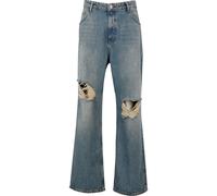 Bequeme Jeans 2Y STUDIOS "2Y Studios 2Y Anduin Ripped Baggy Jeans", Herren, Gr. 28, Normalgrößen, blau (vintage blau), 100% Baumwolle, unifarben, Jeans (65428757-28) vintage blau