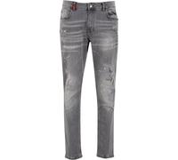 Bequeme Jeans 2Y STUDIOS "2Y Studios 2Y EMILIO RIPPED SLIM FIT JEANS", Herren, Gr. 31, Normalgrößen, washed grau, 98% Baumwolle, 2% Elasthan, unifarben, Jeans (78421817-31) washed grau