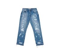 Bequeme Jeans 2Y STUDIOS "2Y Studios 2Y Firio Destroyed Straight Jeans", Herren, Gr. 31, Normalgrößen, blau, 100% Baumwolle, unifarben, normal, Jeans (91184356-31) blau