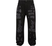 Bequeme Jeans 2Y STUDIOS "2Y Studios 2Y Firio Destroyed Straight Jeans", Herren, Gr. 31, Normalgrößen, schwarz, 100% Baumwolle, unifarben, normal, Jeans (86682663-31) schwarz