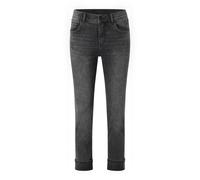 Bequeme Jeans AENGELS "AENGELS Cici Crop", Damen, Gr. 40, Normalgrößen, grau used, 92% Baumwolle, 6% Polyester, 2% Elasthan, unifarben, Jeans (57553758-40) grau used
