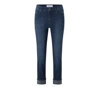 Bequeme Jeans AENGELS "AENGELS Cici Crop Glam", Damen, Gr. 38, Normalgrößen, blau used, 92% Baumwolle, 6% Polyester, 2% Elasthan, unifarben, Jeans (82356324-38) blau used