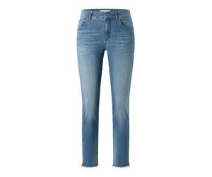 Bequeme Jeans AENGELS "AENGELS Skinny Ankle Zip", Damen, Gr. 36, Normalgrößen, dirty blau used destroyed, 89% Baumwolle, 8% Polyester, 3% Elasthan, unifarben, Jeans (74095958-36) dirty blau used destr