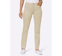 Bequeme Jeans CASUAL LOOKS, Damen, Gr. 20, Kurzgrößen, beige (sand), 96% Baumwolle, 4% Elasthan, unifarben, lang, Jeans (35323112-20) sand