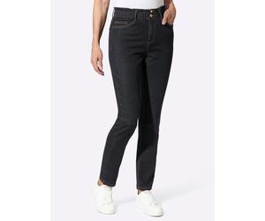 Bequeme Jeans CLASSIC BASICS, Damen, Gr. 22, Kurzgrößen, schwarz (schwarz denim), 81% Baumwolle, 17% Polyester, 2% Elasthan, unifarben, lang, Jeans (58423165-22) schwarz denim