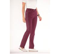 Bequeme Jeans CLASSIC BASICS, Damen, Gr. 23, Kurzgrößen, rot (bordeaux), 81% Baumwolle, 17% Polyester, 2% Elasthan, unifarben, lang, Jeans (55436218-23) bordeaux