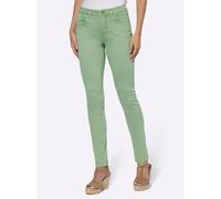 Bequeme Jeans HEINE, Damen, Gr. 42, Normalgrößen, grün (eucalyptus), 98% Baumwolle, 2% Elasthan, unifarben, lang, Jeans (77027315-42) eucalyptus