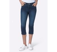 Bequeme Jeans HEINE, Damen, Gr. 46, Normalgrößen, blau (blau, stone, washed), 81% Baumwolle, 17% Polyester, 2% Elasthan, unifarben, kurz, Jeans (12173652-46) blau, stone, washed