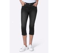 Bequeme Jeans HEINE, Damen, Gr. 48, Normalgrößen, schwarz, 81% Baumwolle, 17% Polyester, 2% Elasthan, unifarben, kurz, Jeans (27871339-48) schwarz