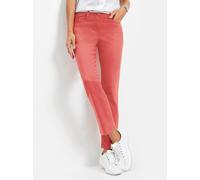 Bequeme Jeans INSPIRATIONEN, Damen, Gr. 22, Kurzgrößen, koralle, 97% Baumwolle, 3% Elasthan, unifarben, 7/8-Länge, Jeans (31680045-22) koralle