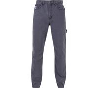 Bequeme Jeans KARL KANI "Karl Kani Herren KK Retro Tapered Workwear Denim", Herren, Gr. 38, Normalgrößen, light grau, 100% Baumwolle, unifarben, normal, Jeans (74752746-38) light grau