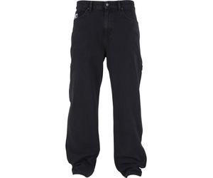 Bequeme Jeans KARL KANI "Karl Kani Herren KMI-PL063-001-03 KK Retro Baggy Workwear Denim", Herren, Gr. 32, Normalgrößen, schwarz (vintage schwarz), 100% Baumwolle, unifarben, normal, Jeans (22867815-3