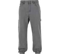 Bequeme Jeans KARL KANI "Karl Kani Herren KMI-PL063-010-06 KK Retro Baggy Workwear Denim", Herren, Gr. 36, Normalgrößen, light grau, 100% Baumwolle, unifarben, normal, Jeans (17734327-36) light grau