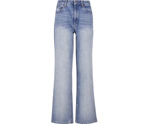 Bequeme Jeans KARL KANI "Karl Kani Karl Kani OG Five Pocket Straight Leg Denim vintage", Damen, Gr. 29, Normalgrößen, midblau, 100% Baumwolle, unifarben, Jeans (27317922-29) midblau