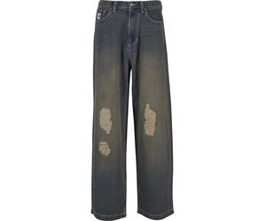 Bequeme Jeans KARL KANI "Karl Kani OG Distress Relaxed Baggy", Herren, Gr. 36, Normalgrößen, dunkelblau, 64% Baumwolle, 19% Polyester, 17% Viskose, unifarben, Jeans (66618363-36) dunkelblau