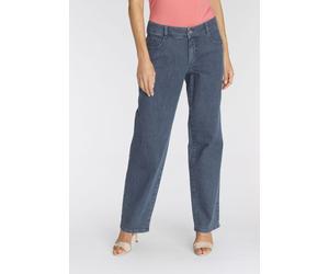 Bequeme Jeans MAC "Gracia", Damen, Gr. 34, Länge 34, blau (mid blau clean wash), Denim/Jeans, Obermaterial: 97% Baumwolle, 3% Elasthan, Abriebeffekte, comfort fit knöchellang, Jeans, Topseller (330983