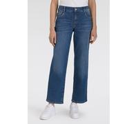 Bequeme Jeans MAC "Gracia", Damen, Gr. 38, Länge 32, blau (medium blau authentic use), Denim/Jeans, Obermaterial: 91% Baumwolle, 7% Elastomultiester, 2% Elasthan, unifarben, comfort fit knöchellang, J
