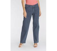 Bequeme Jeans MAC "Gracia", Damen, Gr. 38, Länge 32, blau (mid blau basic clean wash), Denim/Jeans, Obermaterial: 97% Baumwolle, 3% Elasthan, Abriebeffekte, comfort fit knöchellang, Jeans (27024369-38