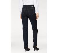 Bequeme Jeans MAC "Stella", Damen, Gr. 34, Länge 34, blau (dunkelblau rinsed), Denim/Jeans, Obermaterial: 92% Baumwolle, 5% Polyester, 3% Elasthan, clean, comfort fit knöchellang, Jeans, Gerader Beinv