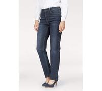 Bequeme Jeans MAC "Stella", Damen, Gr. 40, Länge 32, blau (busy blau used), Denim/Jeans, Obermaterial: 97% Baumwolle, 3% Elasthan, Abriebeffekte, comfort fit knöchellang, Jeans, Gerader Beinverlauf (4