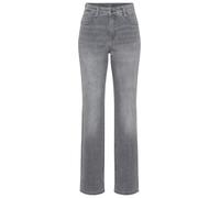 Bequeme Jeans MAC "Stella", Damen, Gr. 44, Länge 32, grau (carbon grau used), Denim/Jeans, Obermaterial: 88% Baumwolle, 9% Polyester, 3% Elasthan, comfort fit knöchellang, Jeans, Gerader Beinverlauf (