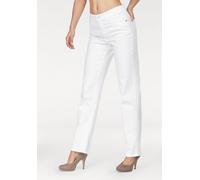Bequeme Jeans MAC "Stella", Damen, Gr. 44, Länge 32, weiß, Denim/Jeans, Obermaterial: 91% Baumwolle, 7% Elastomultiester, 2% Elasthan, unifarben, comfort fit knöchellang, Jeans Bequeme Jeans, Gerader