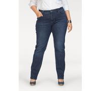 Bequeme Jeans MAC "Stella", Damen, Gr. 46, Länge 32, blau (busy blau used), Denim/Jeans, Obermaterial: 97% Baumwolle, 3% Elasthan, Abriebeffekte, comfort fit knöchellang, Jeans, Gerader Beinverlauf (4