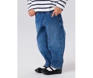 Bequeme Jeans NAME IT "NMFBELLA BALLOON JEANS 2441-SM NOOSwe", Mädchen, Gr. 104, N-Gr, faded denim, Denim/Jeans, Obermaterial: 99% Baumwolle, 1% Elasthan, leichte Abriebeffekte, Ballonform lang, Jeans