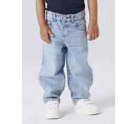 Bequeme Jeans NAME IT "NMFBELLA BALLOON JEANS 2441-SM NOOSwe", Mädchen, Gr. 110, N-Gr, medium blau denim, Denim/Jeans, Obermaterial: 99% Baumwolle, 1% Elasthan, leichte Abriebeffekte, Ballonform lang,