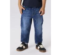 Bequeme Jeans NAME IT "NMMBEN TAP JEANS 8940-BF NOOS", Jungen, Gr. 128, N-Gr, blau (dunkelblau denim), Denim/Jeans, Obermaterial: 99% Baumwolle, 1% Elasthan, leichte Abriebeffekte, regular fit lang, J