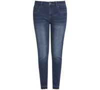 Bequeme Jeans OXMO "Jeans Hose OXIrabella", Damen, Gr. 26, Länge 32, blau (schwarz ink), Obermaterial: 98% Baumwolle CO. 2% Elasthan EL., Jeans (26409544-26) schwarz ink