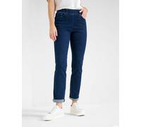 Bequeme Jeans RAPHAELA BY BRAX "Style LAVINA JOY", Damen, Gr. 44K22, Kurzgrößen, blau (dunkelblau), Denim/Jeans, 82% Baumwolle, 12% Lyocell, 5% Elastomultiester, 1% Elasthan, sehr schmal, Jeans (21611