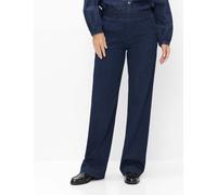 Bequeme Jeans RAPHAELA BY BRAX "Style PAM FLARED", Damen, Gr. 42K (21), Kurzgrößen, blau (dunkelblau), Denim/Jeans, 77% Baumwolle, 13% Lyocell, 7% Elastomultiester, 3% Elasthan, Jeans (23612254-21) du