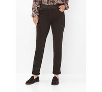 Bequeme Jeans RAPHAELA BY BRAX "Style PAMINA", Damen, Gr. 42K (21), Kurzgrößen, dunkelbraun, Denim/Jeans, 93% Baumwolle, 5% Elastomultiester, 2% Elasthan, slim fit, Jeans (86228047-21) dunkelbraun
