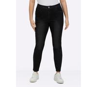 Bequeme Jeans SHEEGO, Damen, Gr. 40, Normalgrößen, schwarz denim, 74% Baumwolle, 22% Polyester, 3% Viskose, 1% Elasthan, unifarben, lang, Jeans (19115729-40) schwarz denim