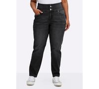 Bequeme Jeans SHEEGO, Damen, Gr. 40, Normalgrößen, schwarz (schwarz denim), 99% Baumwolle, 1% Elasthan, unifarben, lang, Jeans (30568503-40) schwarz denim
