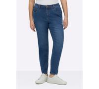 Bequeme Jeans SHEEGO, Damen, Gr. 42, Normalgrößen, blau (blau, stone, washed), 74% Baumwolle, 22% Polyester, 3% Viskose, 1% Elasthan, unifarben, lang, Jeans (33784614-42) blau, stone, washed