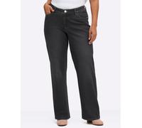 Bequeme Jeans SHEEGO, Damen, Gr. 42, Normalgrößen, schwarz denim, 56% Baumwolle, 19% Polyester, 14% Lyocell, 10% Viskose, 1% Elasthan, unifarben, lang, Jeans (18635566-42) schwarz denim