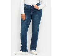 Bequeme Jeans SHEEGO, Damen, Gr. 44, Normalgrößen, blau (dunkelblau denim), 96% Baumwolle, 4% Elasthan, unifarben, lang, Jeans (77314603-44) dunkelblau denim
