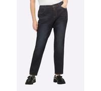 Bequeme Jeans SHEEGO, Damen, Gr. 50, Normalgrößen, blau (dunkelblau), 99% Baumwolle, 1% Elasthan, unifarben, lang, Jeans (78227919-50) dunkelblau