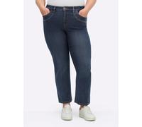 Bequeme Jeans SHEEGO, Damen, Gr. 50, Normalgrößen, dunkelblau, 76% Baumwolle, 22% Polyester, 2% Elasthan, unifarben, lang, Jeans (56552649-50) dunkelblau