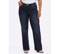 Bequeme Jeans SHEEGO, Damen, Gr. 52, Normalgrößen, beige (dunkelblau, stone, washed), 95% Baumwolle, 3% Polyester, 2% Elasthan, unifarben, lang, Jeans (42923754-52) dunkelblau, stone, washed