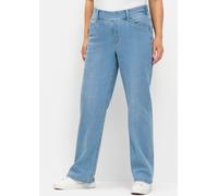Bequeme Jeans SHEEGO, Damen, Gr. 58, Normalgrößen, blau (light blau, denim), 99% Baumwolle, 1% Elasthan, unifarben, lang, Jeans (52592940-58) light blau, denim