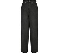Urban Classics Damen Hose Ladies High Waist Wide Leg Cropped Denim Pants Black Washed 27