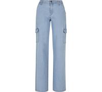 Urban Classics Straight Denim Cargohose Mit Hoher Taille 30 Lighter Washed