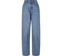 Bequeme Jeans URBAN CLASSICS "Urban Classics Damen Ladies High Waist 90´S Wide Leg Denim Pants", Damen, Gr. 27, Normalgrößen, midstone washed, 100% Baumwolle, unifarben, Jeans (43865562-27) midstone w