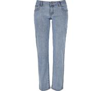 Bequeme Jeans URBAN CLASSICS "Urban Classics Damen Ladies Low Waist Straight Denim Pants", Damen, Gr. 30, Normalgrößen, tinted lightblau washed, 98% Baumwolle, 2% Elasthan, unifarben, Jeans (58858066-